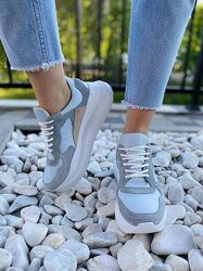 Кроссовки женские First 1907 голубые весна-осень натуральная замша