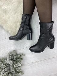 Ботинки женские ARLETT ББ чёрные зима кожа натуральная