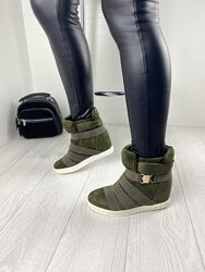 Сникерсы женские SEASTAR NC31 зелёный весна-осень эко-замш