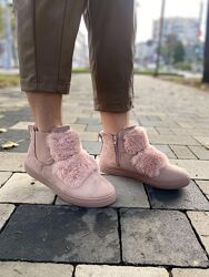 Ботинки женские LX17-219 пудра зима замш искуственный