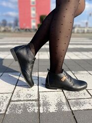 Ботинки женские YDG-bellini 379 чёрные весна-осень кожа натуральная