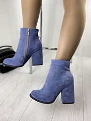 Ботинки женские SANTINI 953652-525 цвет джинс весна-осень замша натуральная