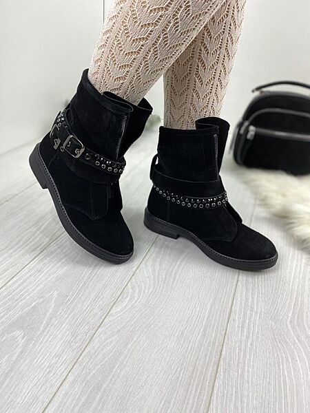 Ботинки женские Sothby ´s Б-3190/2 чёрный зима замша натуральная