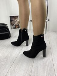 Ботинки женские Vesna 9401 чёрные весна-осень замша натуральная