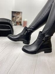 Ботинки женские Vesna 2421 чёрные зима кожа натуральная