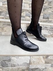 Ботильоны женские KRISTINA 137 чёрные весна-осень кожа натуральная