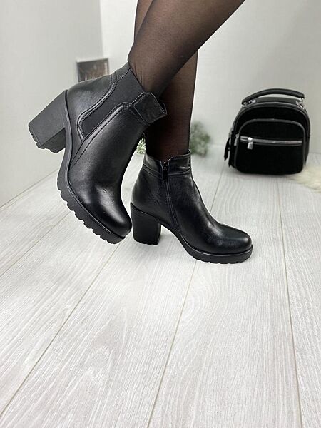 Ботинки женские Vesna 5029/2 чёрные зима кожа натуральная