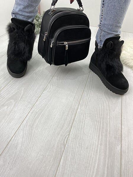 Ботинки женские VLADEKS 108 чёрный зима замша натуральная