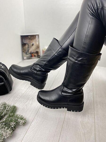 Женские полусапожки VIKTTORIO Лиана чёрные зима кожа натуральная