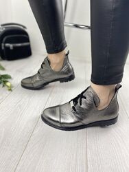 Ботильоны женские KRISTINA 101 никель весна-осень кожа натуральная