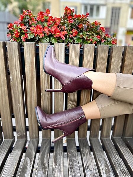 Ботинки женские NIVELLE 5249/10502-512 бордовые весна-осень кожа натуральна