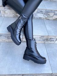 Ботинки женские M. KRAFT A22 чёрные зима кожа натуральная