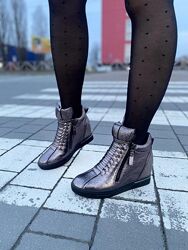 Сникерсы женские Bosido DX610-6 бронза весна-осень эко-кожа