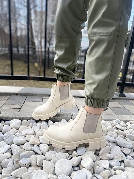 Ботинки женские M. KRAFT 2033 бежевые весна-осень кожа натуральная