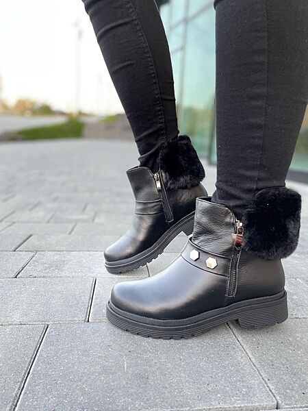 Ботинки женские Vesna 2470 чёрные зима кожа натуральная