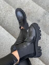 Ботинки женские AVALON 606 чёрные зима кожа натуральная