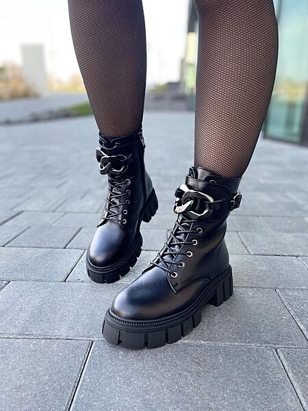 Ботинки женские MiraLux 1115 чёрные зима кожа натуральная