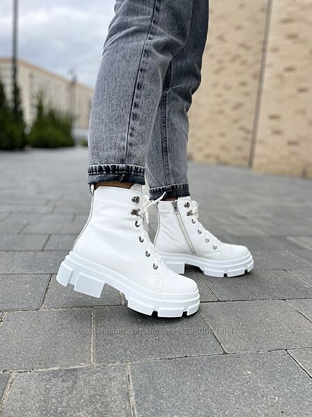 Черевики жіночі Mermaid 260-4 білі весна-осінь, шкіра натуральна 5167