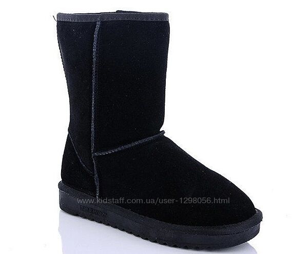 Угги жіночі Purlina 5825-1 чорні зима, замша натуральна 4942 36-41