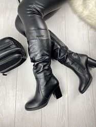 Чоботи жіночі YDG-bellini 1989 чорні зима, шкіра натуральна 2720