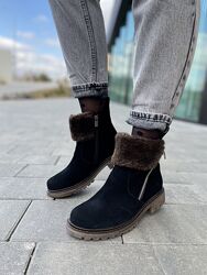 Черевики жіночі D and V 2004 чорні зима, замша натуральна 2194 36-40