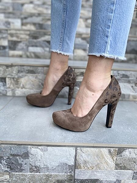 Туфлі жіночі LENA MELIANI A116-A3281 капучино весна-осінь еко-замш