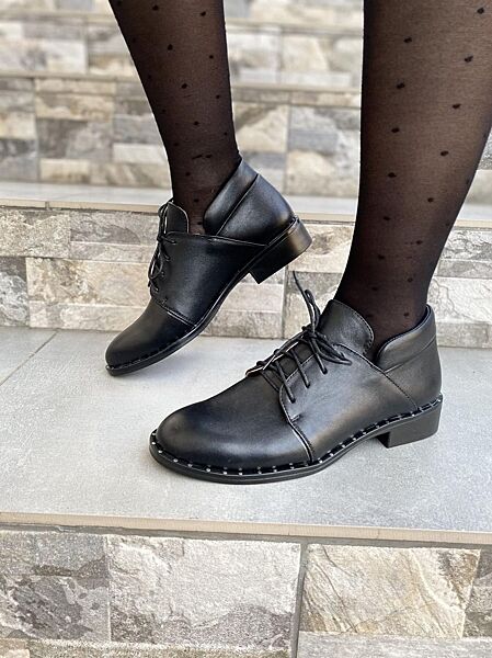 Туфлі жіночі YDG-bellini 18405 чорні весна-осінь, шкіра натуральна 2048 лиш