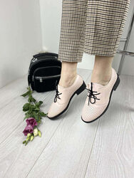 Туфлі жіночі VIKTTORIO 222 пудра весна-літо, шкіра натуральна 3134