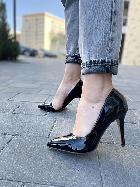 Туфлі жіночі Seaster C26 чорні весна-осінь еко-лак