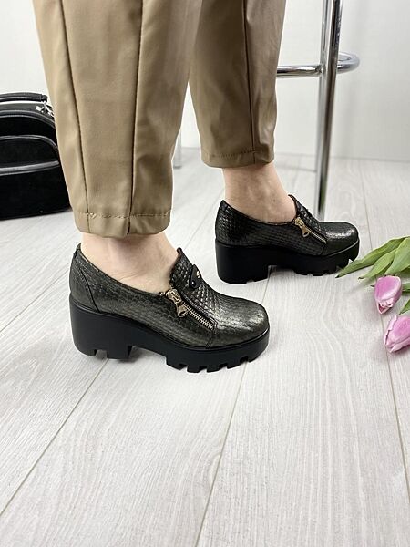 Туфлі жіночі KLUCHINI 4638 графіт весна-осінь, шкіра натуральна 3316 36р.37