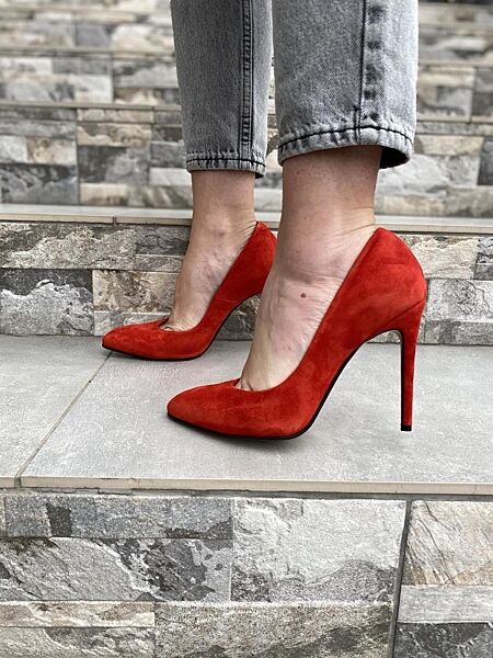 Туфлі жіночі M-LUX 91020 червоні весна-осінь, замша натуральна 3210 лише 37