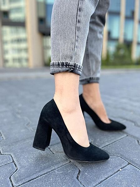 Туфлі жіночі SANTINI 953571-21 чорні весна-осінь, замша натуральна 3551 38р