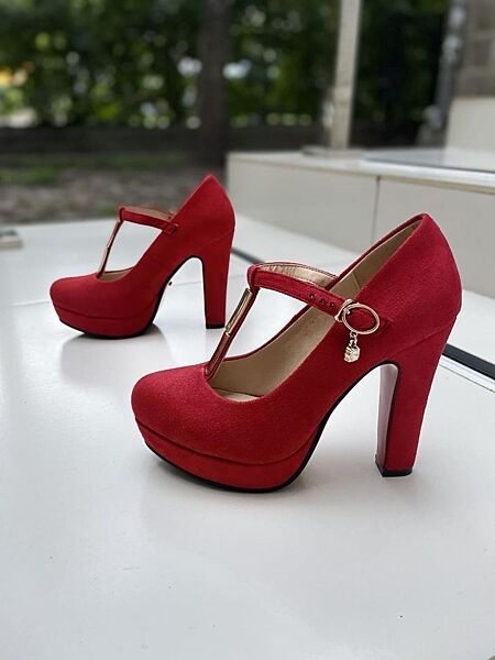 Туфлі жіночі STILLETA D280-E937-3 червоні весна-осінь, еко-замша 3396 лише 