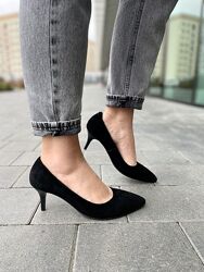 Туфлі жіночі SEE SEVEN 809/6036 чорні весна-осінь, замша натуральна 3864 ли