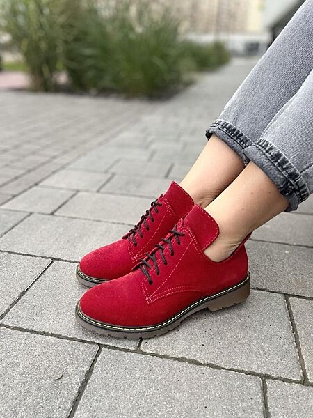 Туфлі жіночі Sothby ´s M-373 червоні весна-осінь, замша натуральна 311