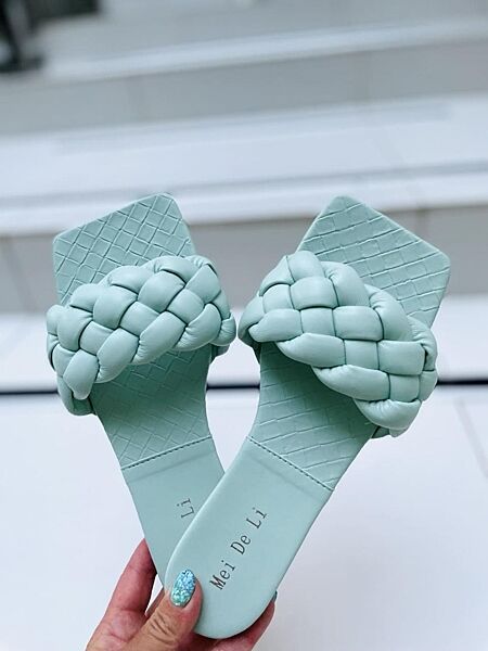 Шльопанці жіночі MEIDELI K907-2 салатові літо, еко-шкіра 5100