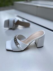 Шльопанці жіночі ARLEN Ш-Аміна білісрібло ланцюг літо, шкіра натуральна 468