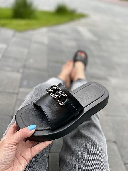 Шльопанці жіночі MONA LIZA 108 чорні літо, шкіра натуральна 5050 36-41