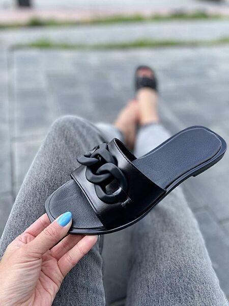 Шльопанці жіночі GARTI 91 чорні літо, шкіра натуральна 5059 36-40