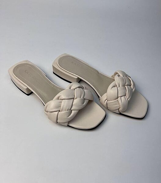 Шльопанці жіночі KATI SHOES 138 бежеві літо, шкіра натуральна 5131