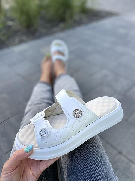 Шльопанці жіночі EDAN 777 білі літо, шкіра натуральна 5134