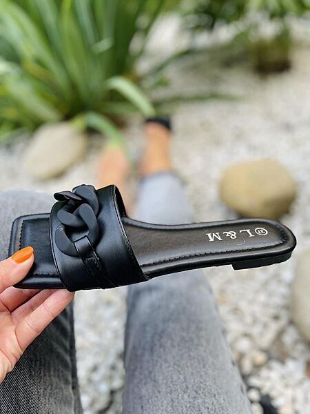 Шльопанці жіночі L&M AF35-8 чорні літо, еко-шкіра 5093 36-40