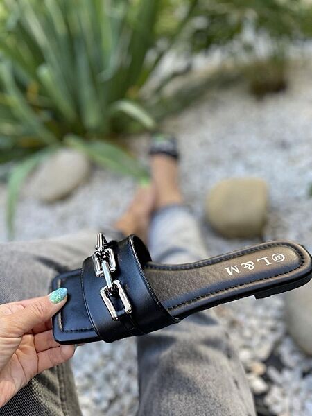 Шльопанці жіночі L&M AF35-17 чорні літо, еко-шкіра 5094 36-40