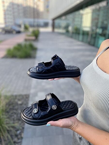 Шльопанці жіночі EDAN 777 чорні літо, шкіра натуральна 5133