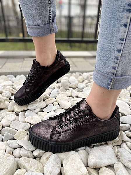 Кеди жіночі Linix AN9216 бронзовий весна-осінь, еко-шкіра 2517 36р.37р.38р.