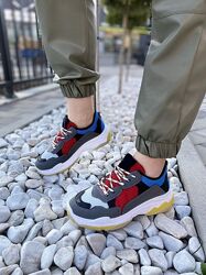 Кросівки жіночі D1901-D65 сірий/синій весна-осінь еко замшсітка