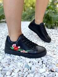 Кросівки жіночі RW735 чорні весна-осінь еко-шкіра