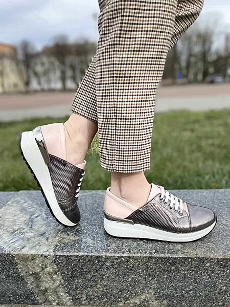 Кросівки жіночі Sothby K-810 темн. сріблопудра весна-осінь, шкіра