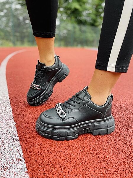 Кросівки жіночі L&M 071-1 чорні весна-літо еко-шкіра