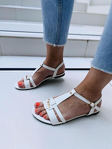 Боссоножки ELENA F6089 літо, екошкіра, білий